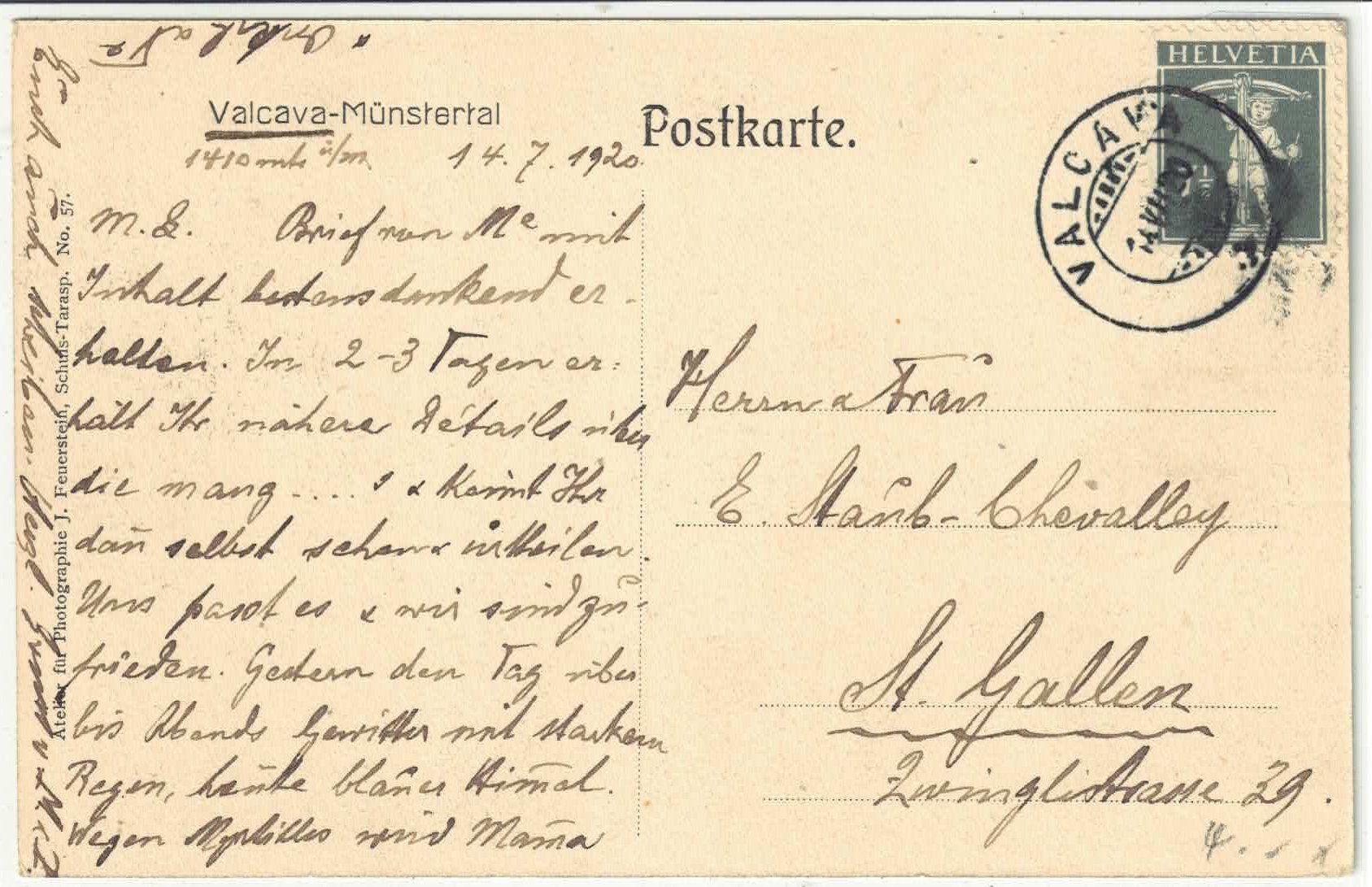 Cartoline postali: Valcava - Münstertal – Usato da Ettingen venduto da Kartenplanet 1