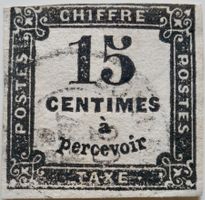 Sehr selten! Portomarke 15 Centimes 1863 France gestempelt