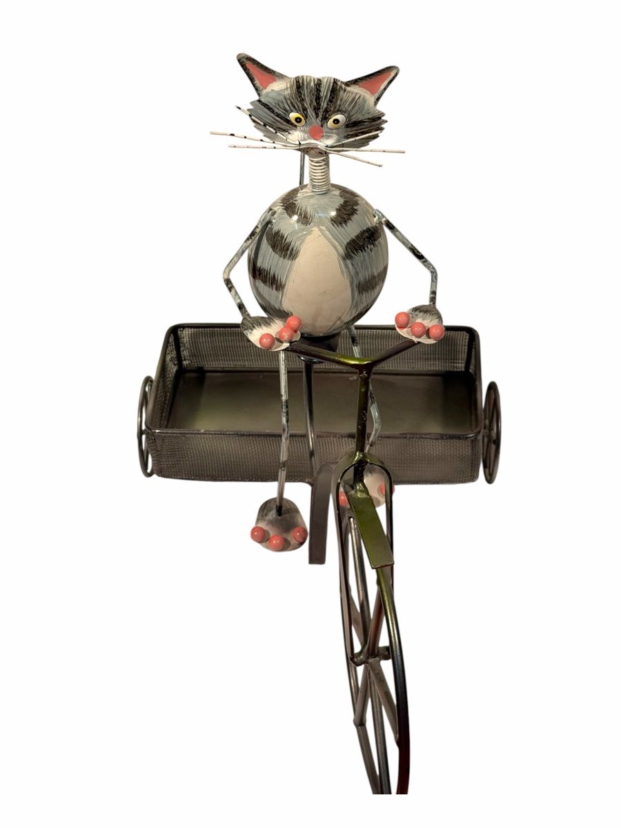 Tutte le decorazioni: Cat Bicycle Planter Metal Decoration Used – Usato da Lausanne venduto da artnouveau05 3