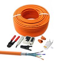 200m Cat7 Netzwerkkabel + 50x RJ45 Stecker + Werkzeugset