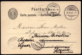 AUSSERSIHL 25.IV.83  Postkarte       Irrläufer