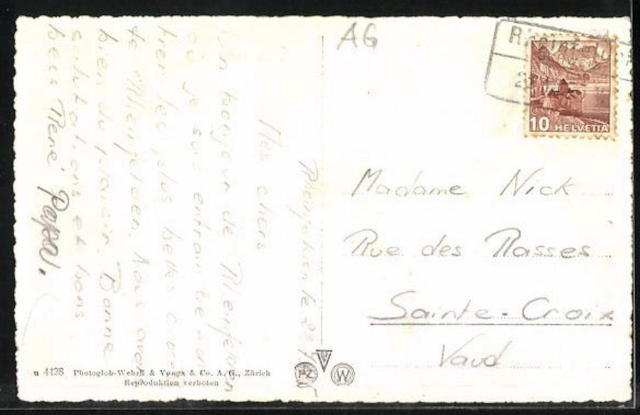 Cartoline postali: Rheinfelden, Marktgasse, Oldtimer, gelaufen 1945 – Usato da Frauenfeld venduto da POML 1