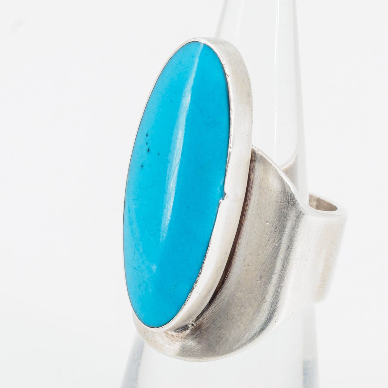 Bagues: Vintage Statement Ring; 925 Silber mit Türkis-Cabochon – D'occasion à Zürich par nostalgic_treasures 4