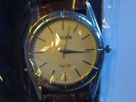 Orologio da polso, nuovo, marca Eiger, cinturino pelle