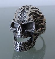 Silber 925 Fingerring Gr. 59 Totenkopf Skull