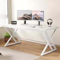 Schreibtisch 140 cm weiss Computertisch Bürotisch Metall