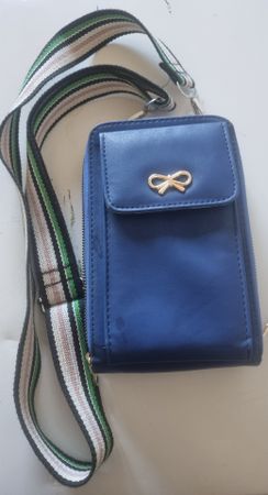 Blaue Handtasche Damen Umhängetasche klein