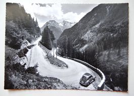 Foto-Karte Flüela-Pass mit altem VW