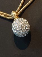 Swarovski,-Anhänger Kugelform,  Sterlingsilber vergoldet
