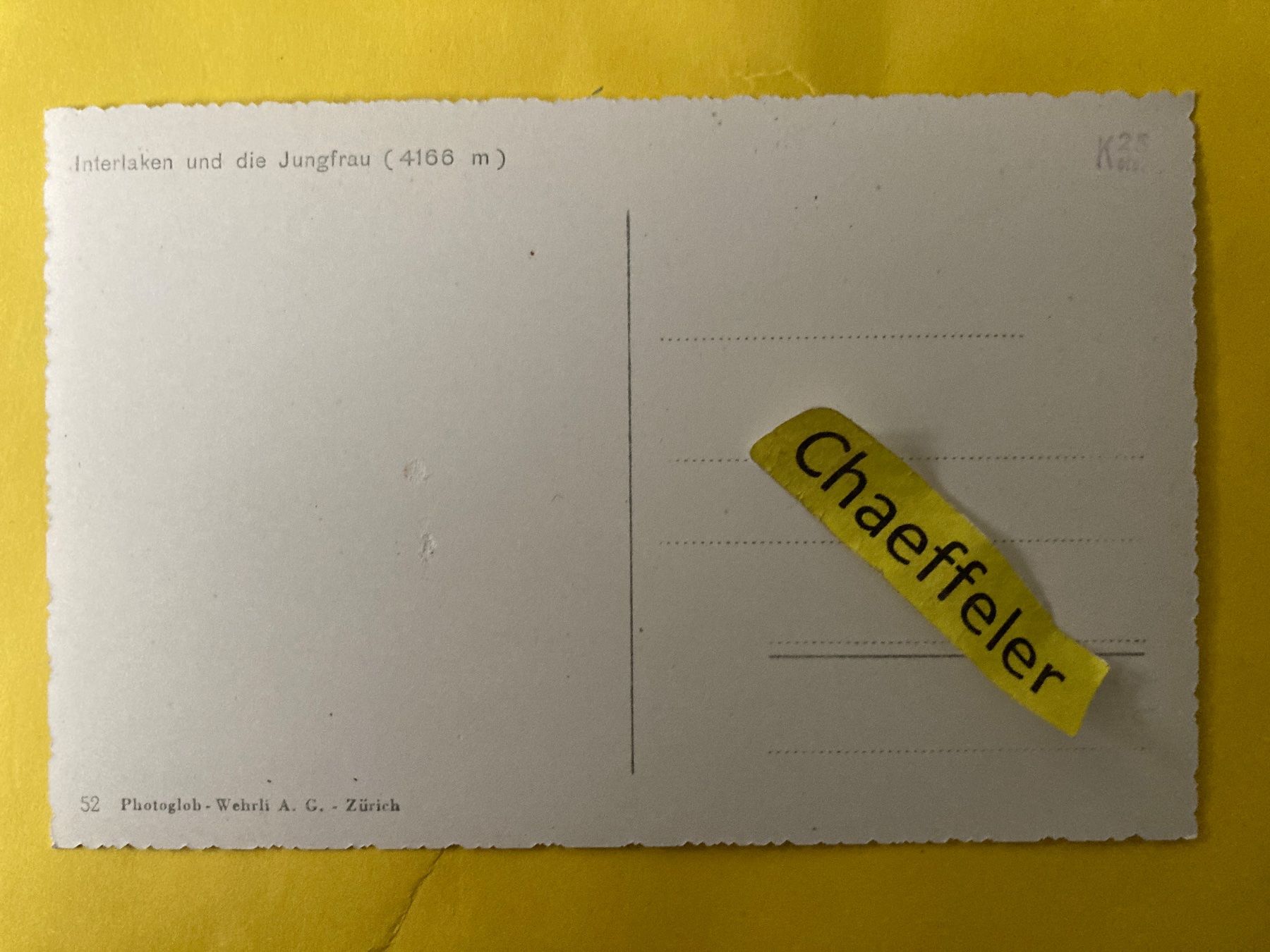 Ansichtskarten: Interlaken und die Jungfrau – Gebraucht aus Zürich von Chaeffeler 1