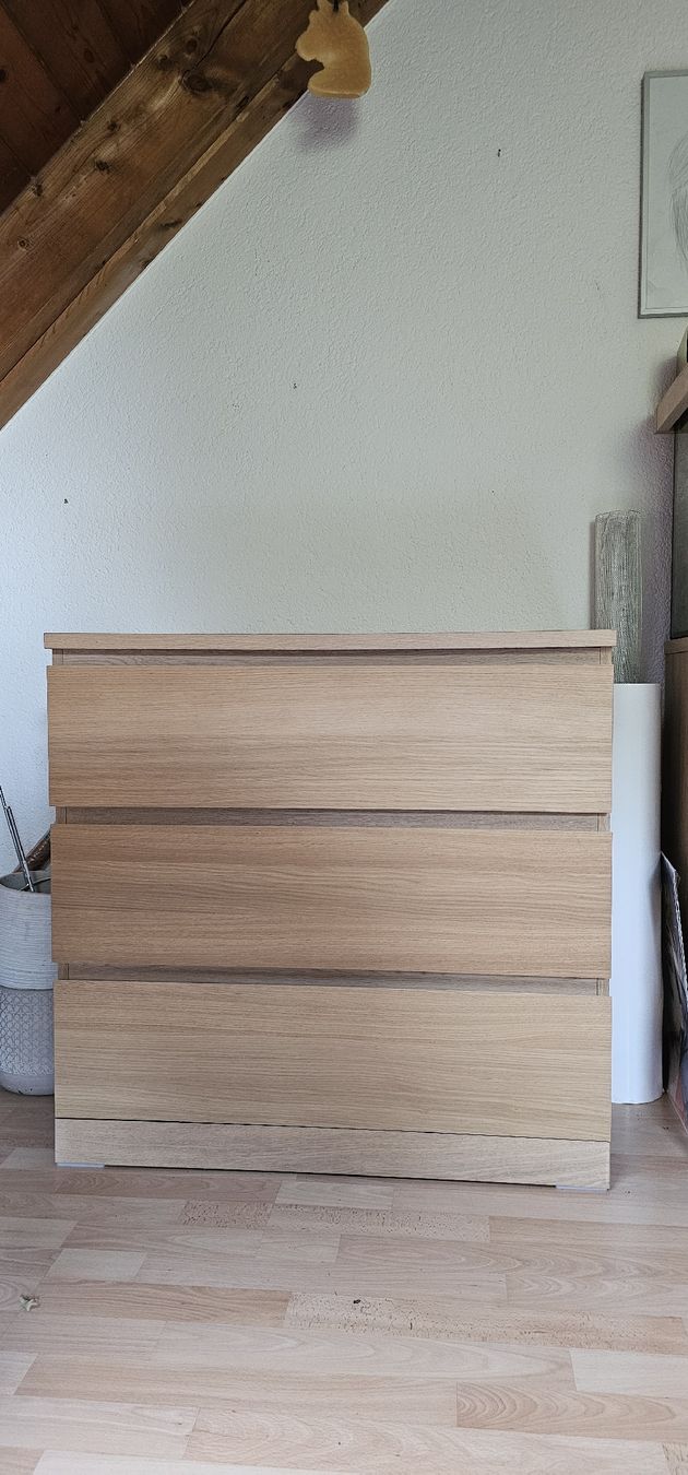 Ikea Commodes: 2x MALM Kommode 3 Schubladen Eiche 80x78cm – D'occasion à Suberg par nat_qvg5