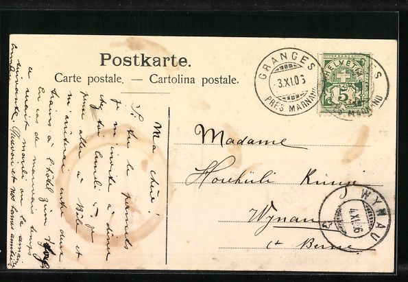 Cartoline postali: AK Granges, Le College, 1906 – Usato da Berlin venduto da bartko-reher 1
