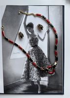 Vintage Set Collier ( Halskette ) und Ohrclips mit Pantherm