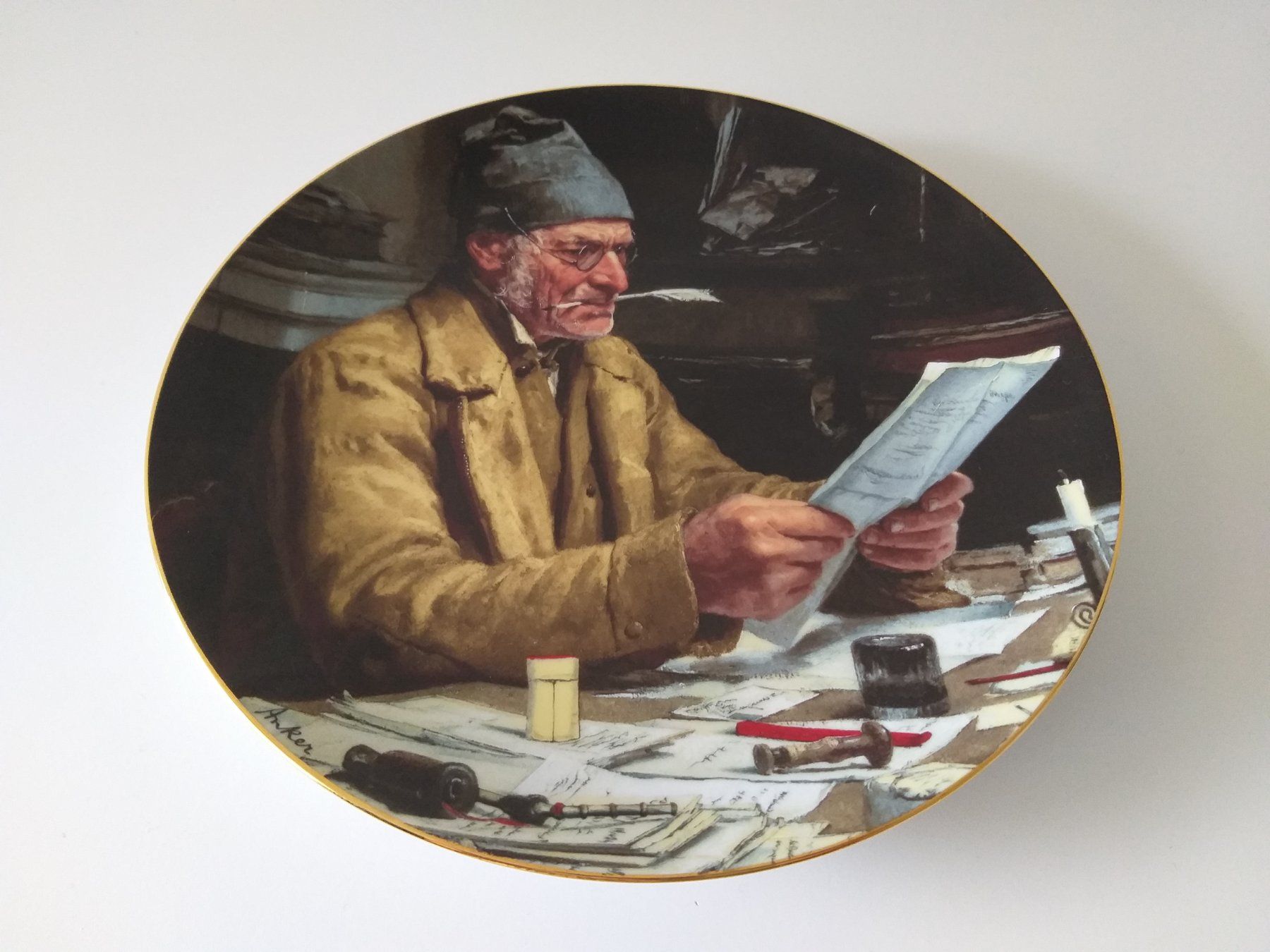 Piatti: SUISSE LANGENTHAL "Der Gemeindeschreiber" von Albert Anker – Usato da Cossonay-Ville venduto da Les_1001_perles 1