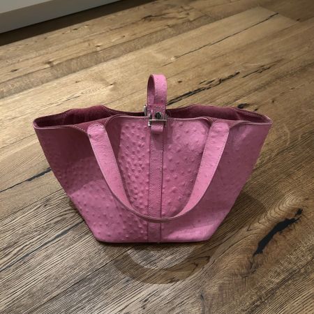 Südafrikanische Straußenleder Tasche Pink Marke Maxence