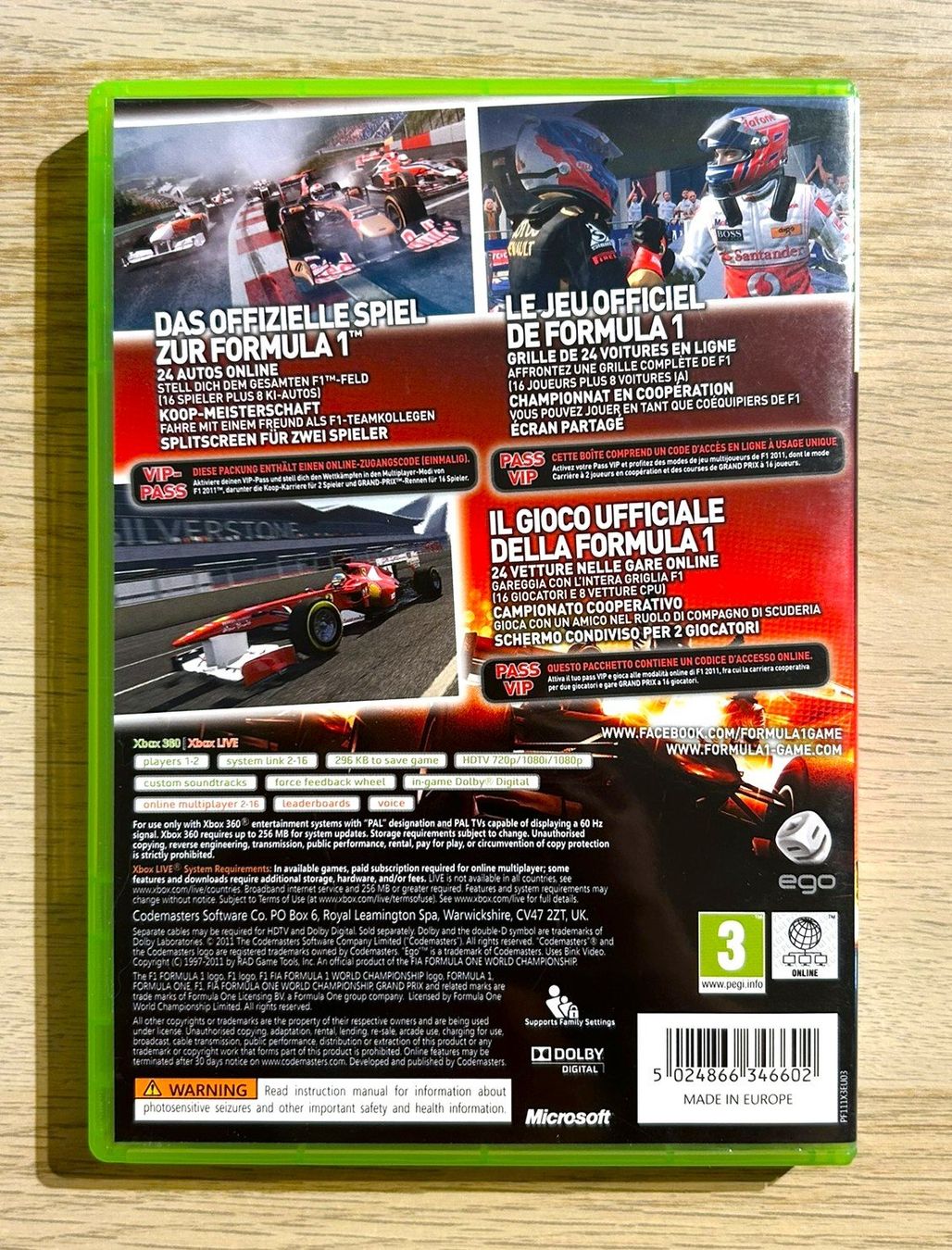 Microsoft Giochi: F1 2011 Xbox 360 – Usato da St. Gallen venduto da Alpine.Arcade 1