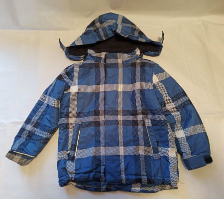 Tchibo Winterjacke Gr 98/104 Junge blau kariert