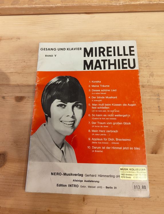 Noten Mireille Mathieu Gesang und Klavier wunderbare Lieder (Neu ...