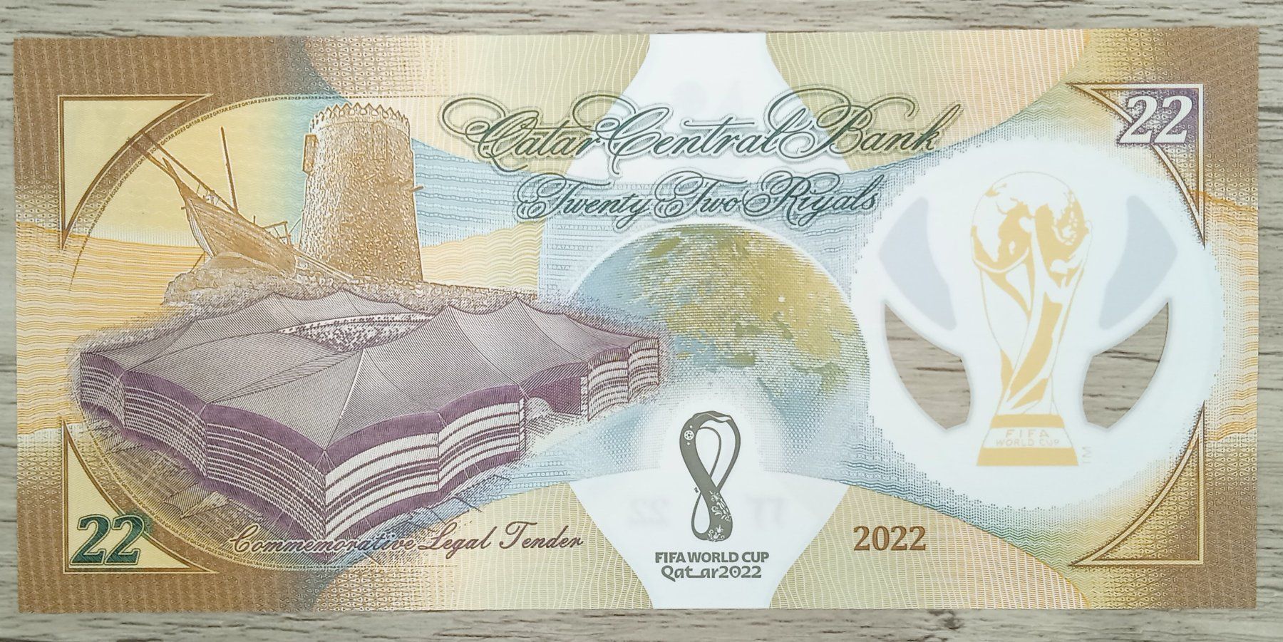 Banconote: Qatar 22 Riyal Polymer Fifa World Cup UNC – Nuovo (secondo la descrizione) da Cousset venduto da Patricio77