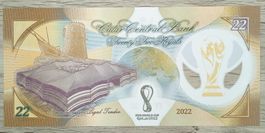 Qatar 22 Riyal Polymer Fifa World Cup UNC