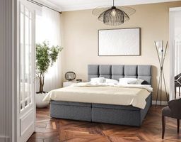 Pfister Boxspringbett Lorie 160x200 grau mit Bettkasten
