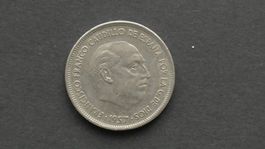 Spanien Münze 25 Pesetas 1957 Francisco Franco