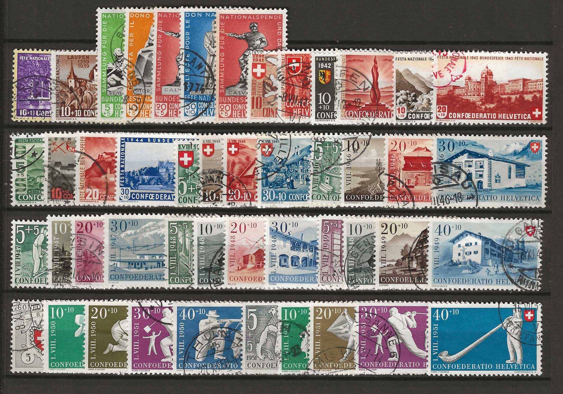Alle Briefmarken: PP099 - Pro Patria 1938 - 1963 obl. – Gebraucht aus Trélex von Phil_Albert