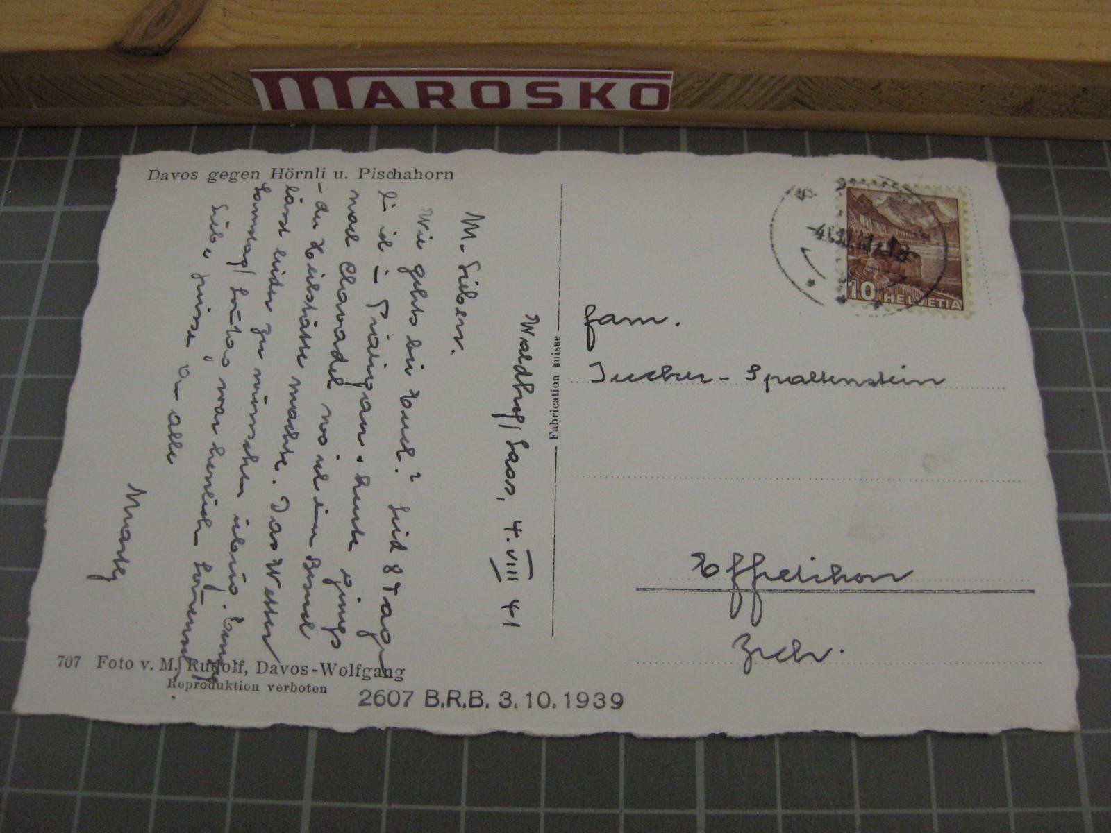 Cartoline postali: Davos gegen Hörnli u. Pischahorn, ., Kleinformat – Usato da Malters venduto da Marosko 1
