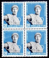 1944 50 J. OLYMPISCHES KOMITEE 4ERBLOCK **POSTFRISCH** - OL4