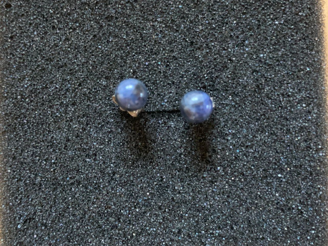 Orecchini pendenti & Orecchini a lobo: Ohrstecker Sodalit, 7mm, 925 Silber – Nuovo (secondo la descrizione) da Worb venduto da farben20zauber 1