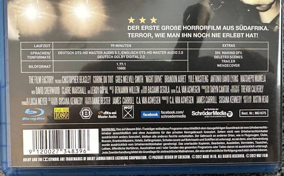 Tutti i DVDs: Night Drive - Hyänen des Todes - Blu-ray – Usato da Beringen venduto da Mantafisch1 2