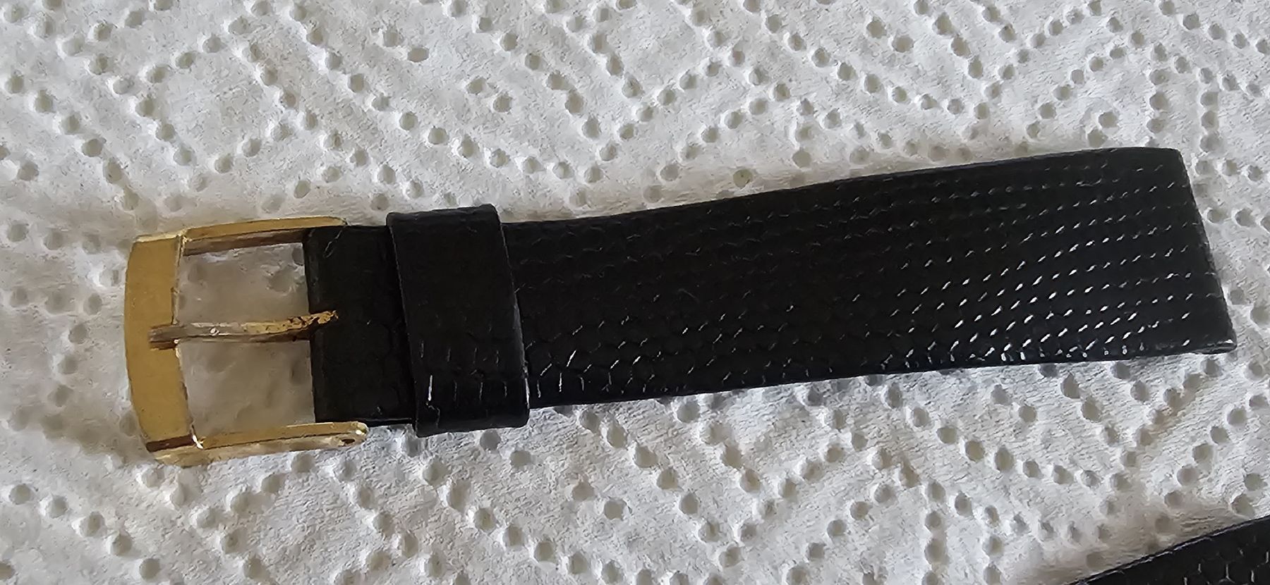 Orologi: Bracelet de montre en cuir noir  – Usato da Genève venduto da Fresko01 2