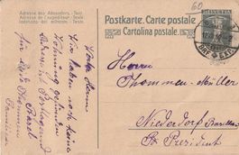Postkarte 1918 - Tellknabe 7 ½ Rp. - Basel - Niederdorf (BL)