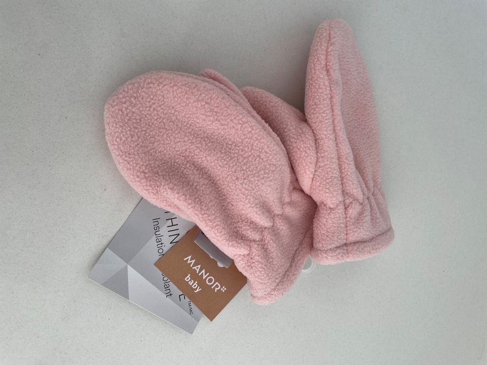 Baby Fäustlinge 0-3 Monate - Fleece Handschuhe Ohne Daumen Creme/weiß