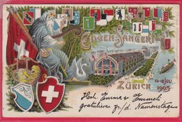 PRÄGEKARTE, ZÜRICH, EIDGENÖSSISCH SÄNGERFEST 1905, 25.7.1905