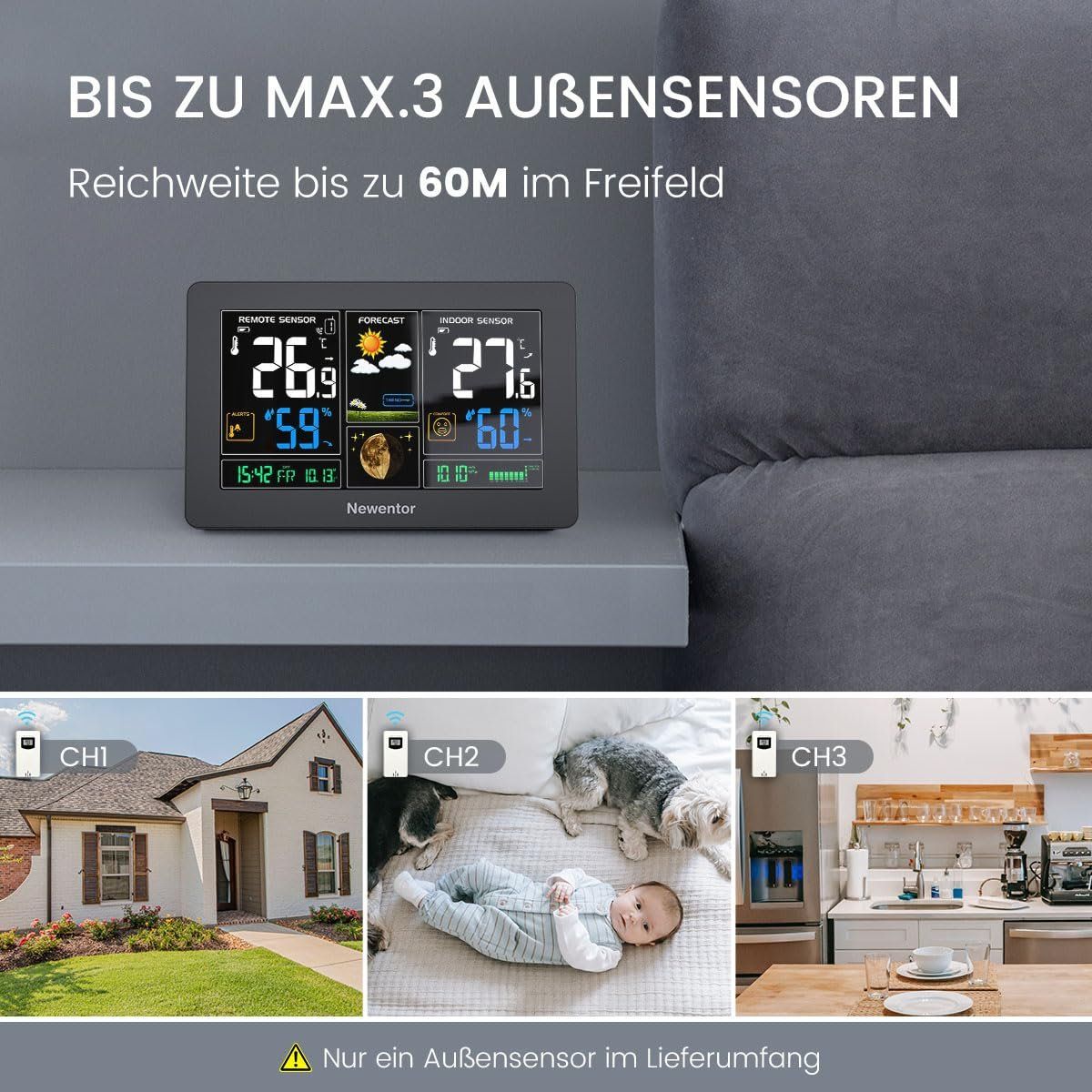 Sonstiges für Haushalt & Wohnen: Wetterstation Funk mit Außensensor – Neu und originalverpackt aus Nuglar von SaleRitter 6