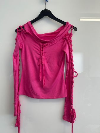 Shirt Langarm Pink Destroyed Look Gr S NEU Gratis Versand