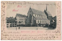 Basel, Barfüsserplatz, Historisches Museum, gelaufen 1899