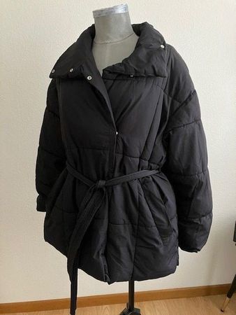 Doudoune noire oversize avec ceinture - Taille S