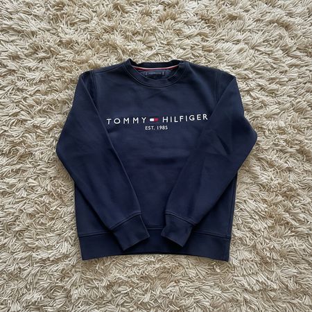Pull Tommy Hilfiger bleu marine taille S coton bio