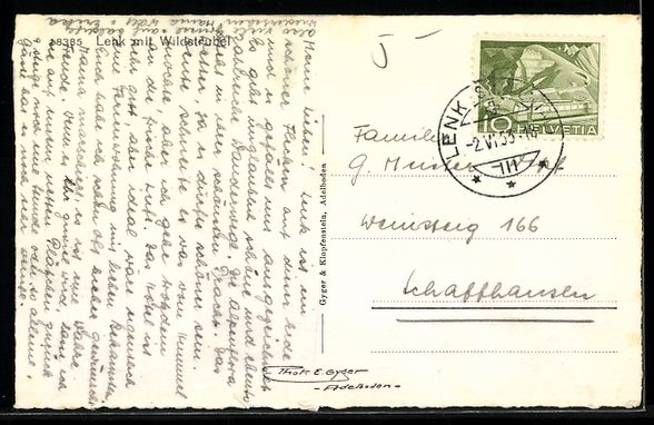 Cartes postales: AK Lenk, Ortspanorama mit Wildstrubel – D'occasion à Berlin par bartko-reher 1