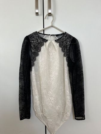 Eleganter AREFEVA Spitzenbody Gr. M schwarz/weiss