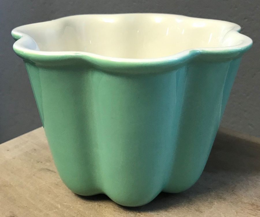 Grosse alte Puddingform türkis-weiss Pudding Form / Rössler? (Gebraucht ...