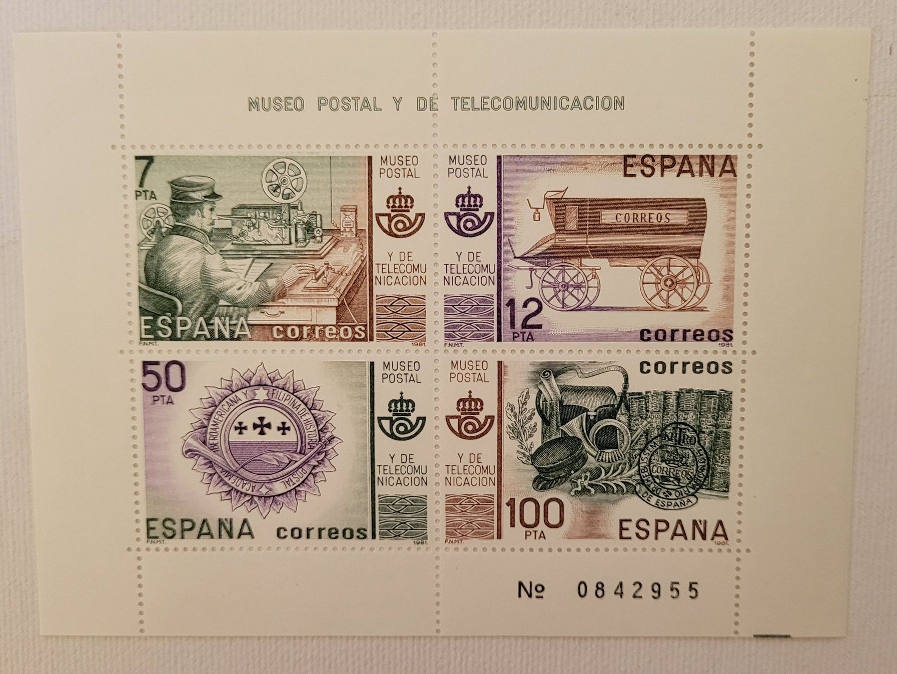 Alle Briefmarken: MUSEO POSTAL Y DE TELECOMUNICACION Nummer / numéro: 0842955 – Neu (gemäss Beschreibung) aus Neftenbach von Mador6