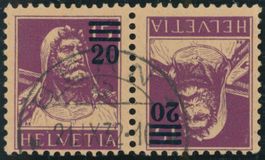 1921 - Kehrdrucke - Tellbrustbild - gestempelt