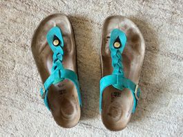 Birkenstock Gizeh Braided 40 türkis Leder