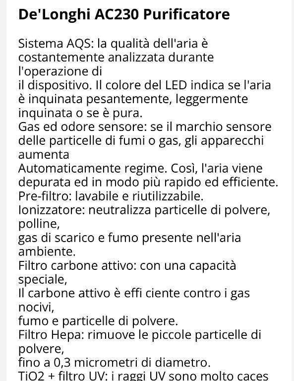 Purificatori d'aria: Purificatore d aria De Longhi, aria  – Usato da Mendrisio venduto da Cos74 4