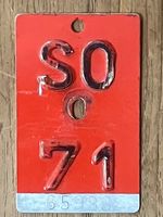 SO 71 - VELONUMMER - FAHRRADSCHILD - PLAQUE DE VELO - SO 71