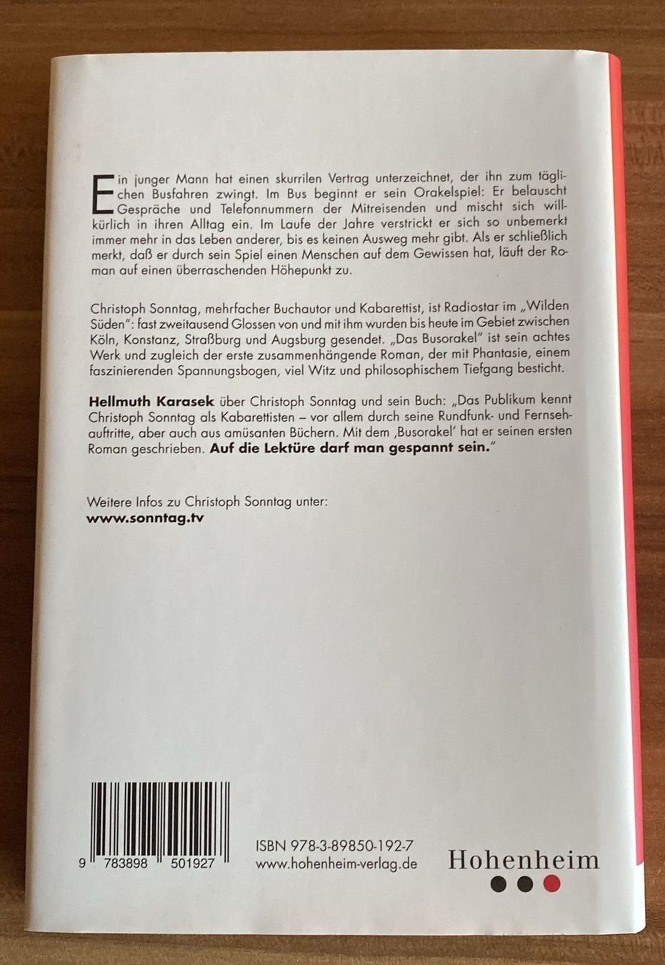 Libri: Das Busorakel von Christoph Sonntag – Usato da Wagenhausen venduto da FrauLang 1