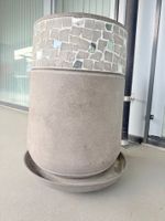 🪴✨ Wunderschöner großer Pflanztopf in Steinoptik mit Mosaik